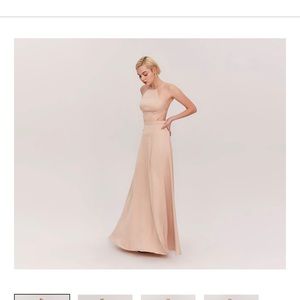 Fame & Partners Ada heavy georgette champagne midi dress